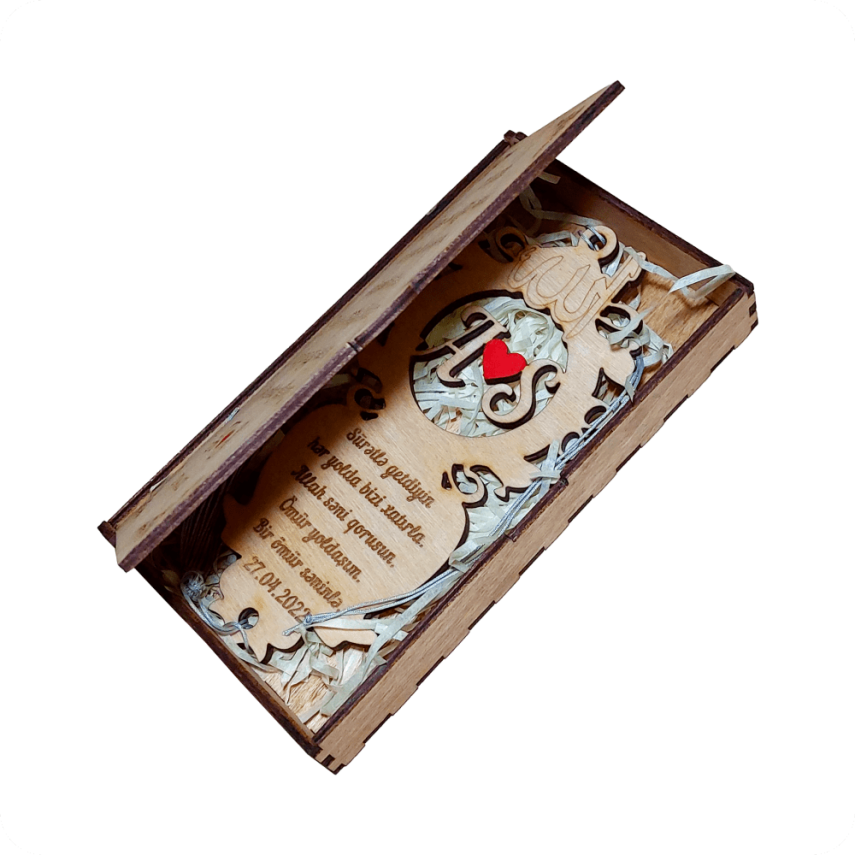 Wooden Car Hanging Ornament With Box - 1
