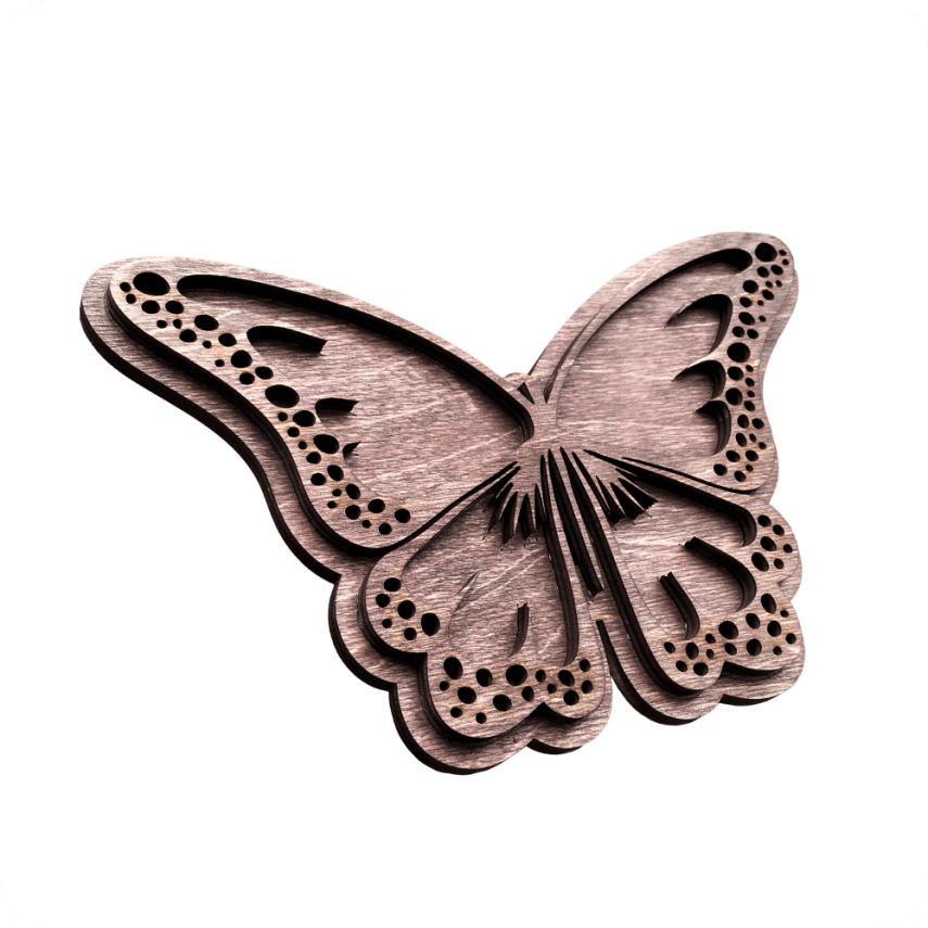 Butterfly-Shaped Wooden Stamp for Kelaghayi - 1