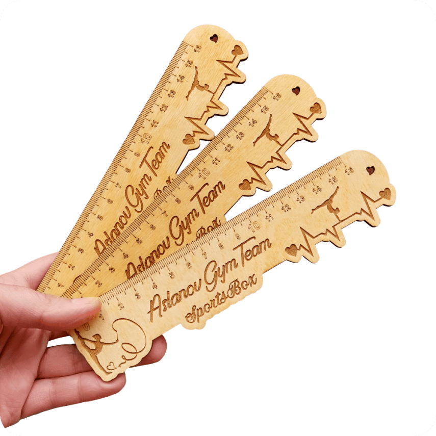 Custom Decorative Wooden Ruler with Logo and Text - 1