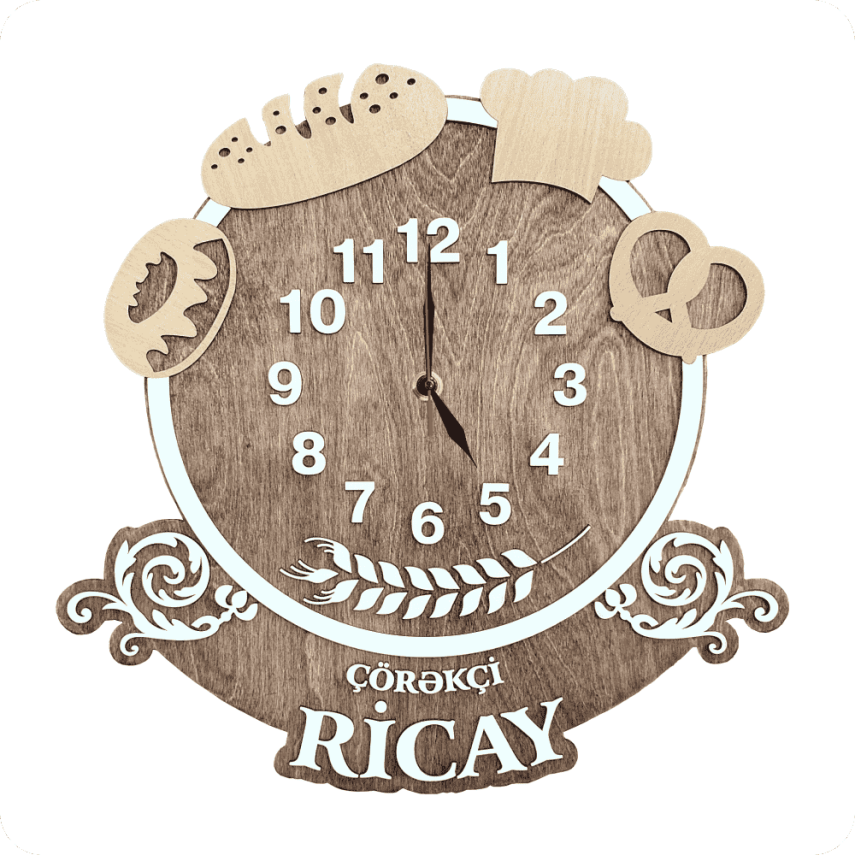 Custom-Designed Wooden Wall Clock - 1