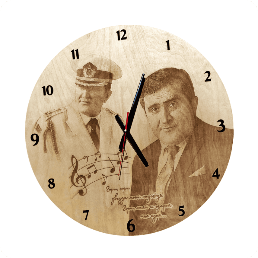 Custom Portrait Wooden Wall Clock - 1