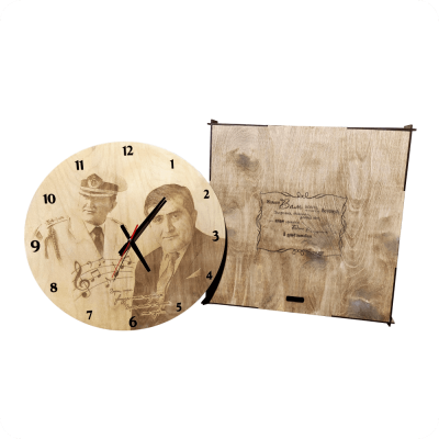 Custom Portrait Wooden Wall Clock - 2