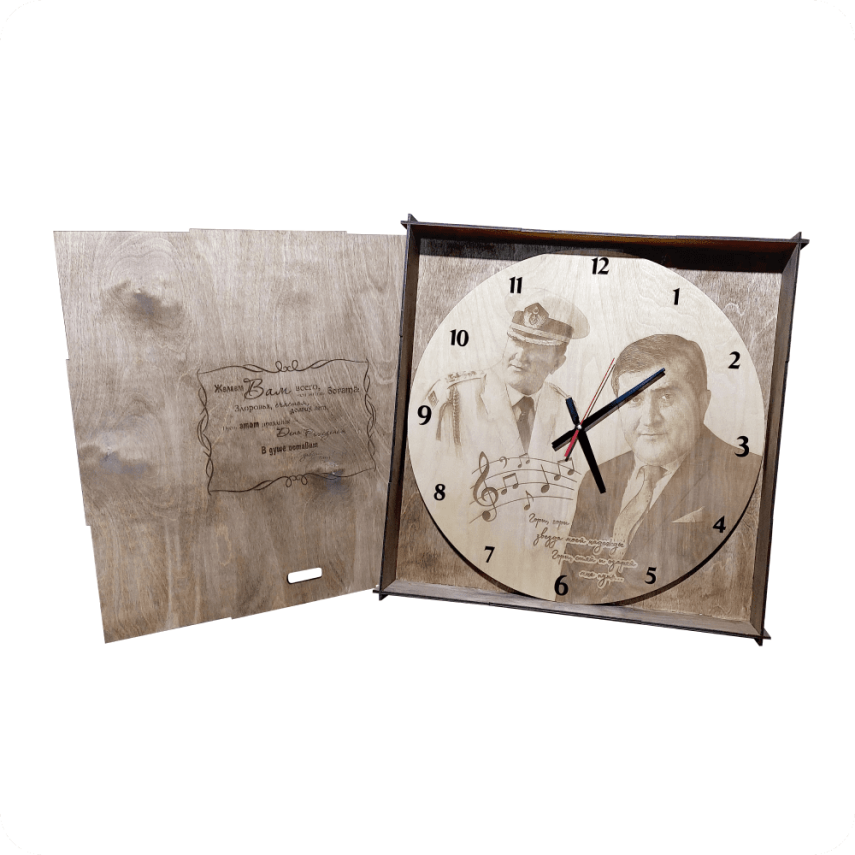 Custom Portrait Wooden Wall Clock - 3
