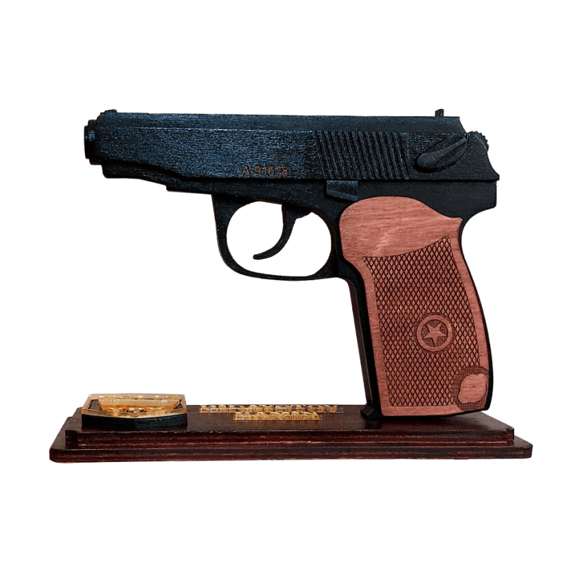 Custom Wooden Police Decor – Gun Model with Badge & Name - 4