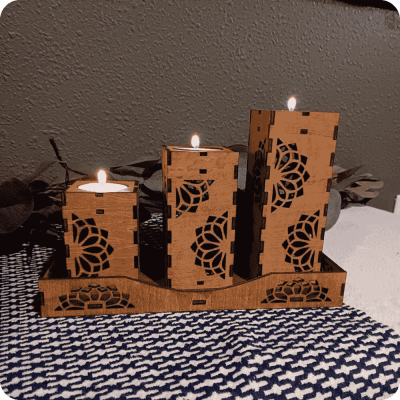 Деревянный Подсвечник - 2
