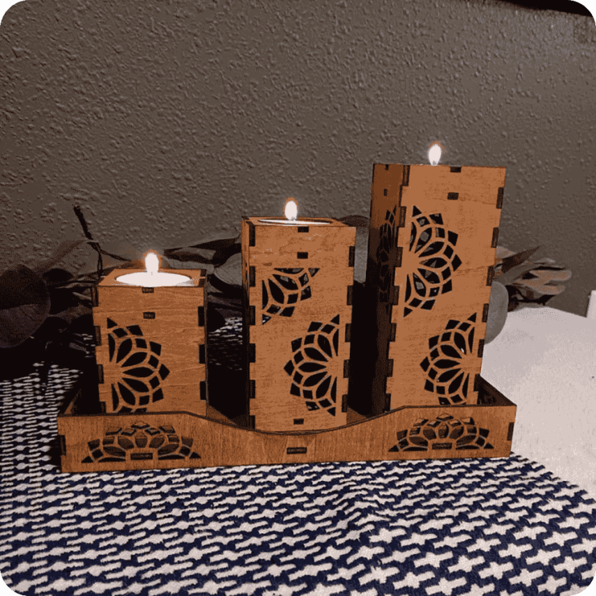 Деревянный Подсвечник - 2