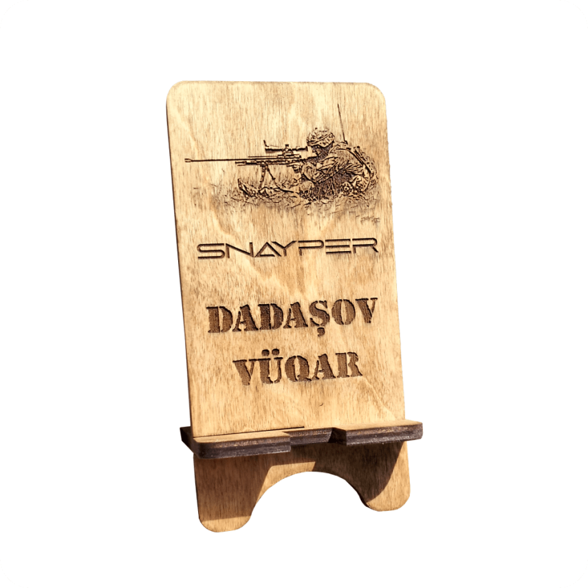 Fərdi Dizaynlı Taxta Telefon Stendi - 1