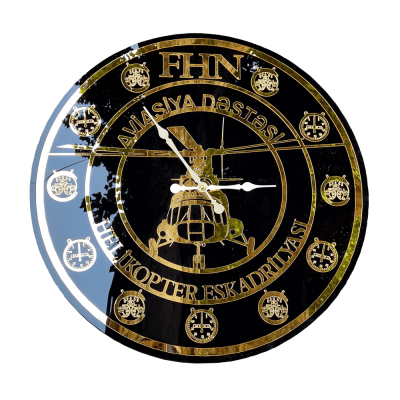 FHN Aviasiya Dəstəsi – Helikopter Eskadrilyası üçün Divar Saatı - 