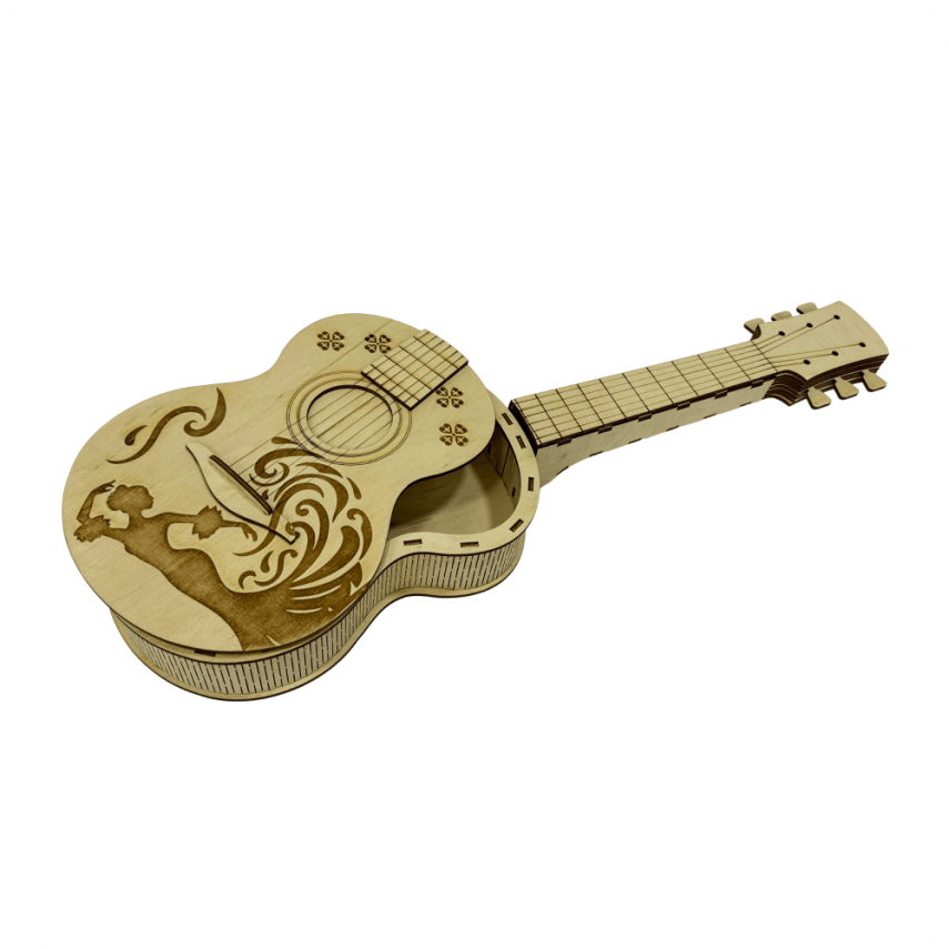 Gitara Formalı Taxta Qutu - 1