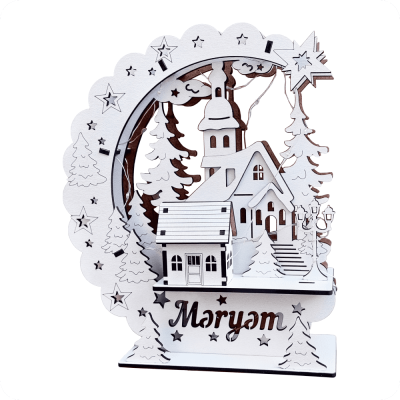 Illuminated Wooden Table Decor for New Year - 5