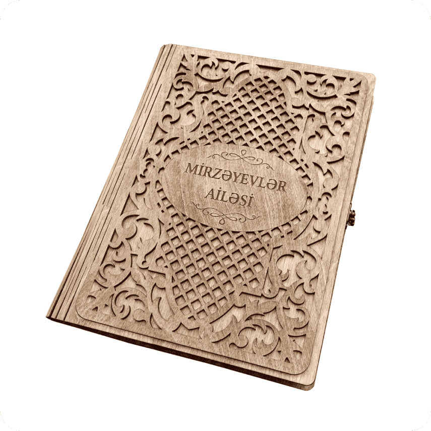 Именная деревянная коробка в форме книги - 2