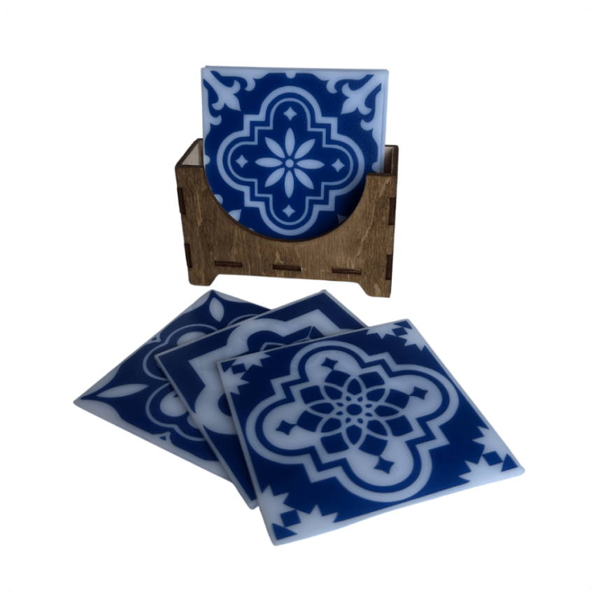 Iznik Pattern Coaster Set - 4