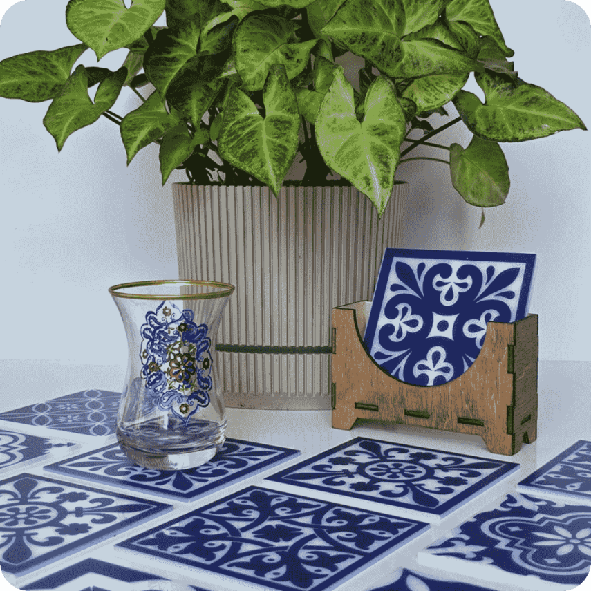 Iznik Pattern Coaster Set - 1