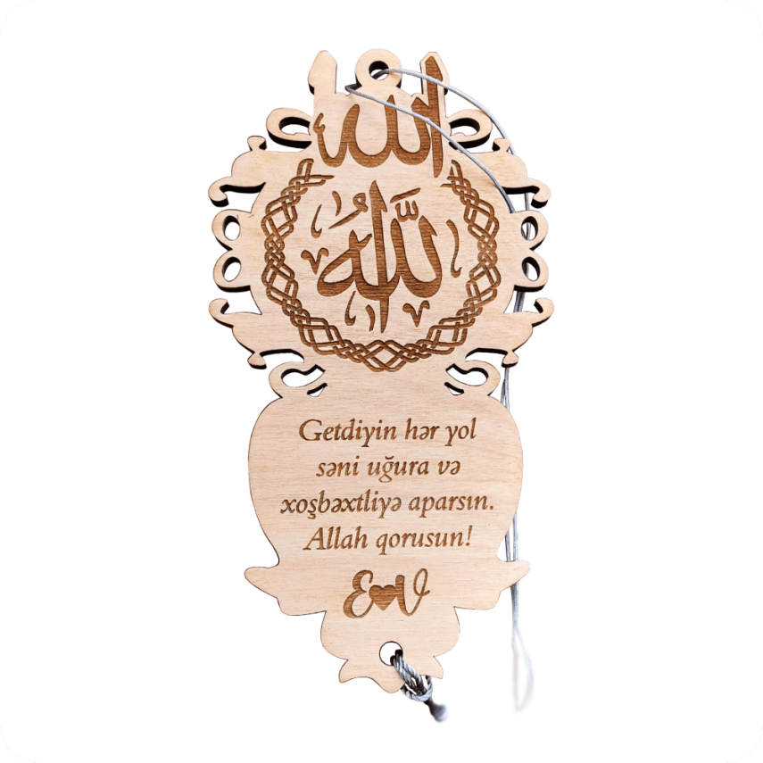 Maşın üçün Taxta Asılqan - Allah Yazılı - 1
