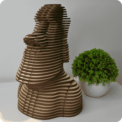 Moai Formalı Taxta Dekor - 2