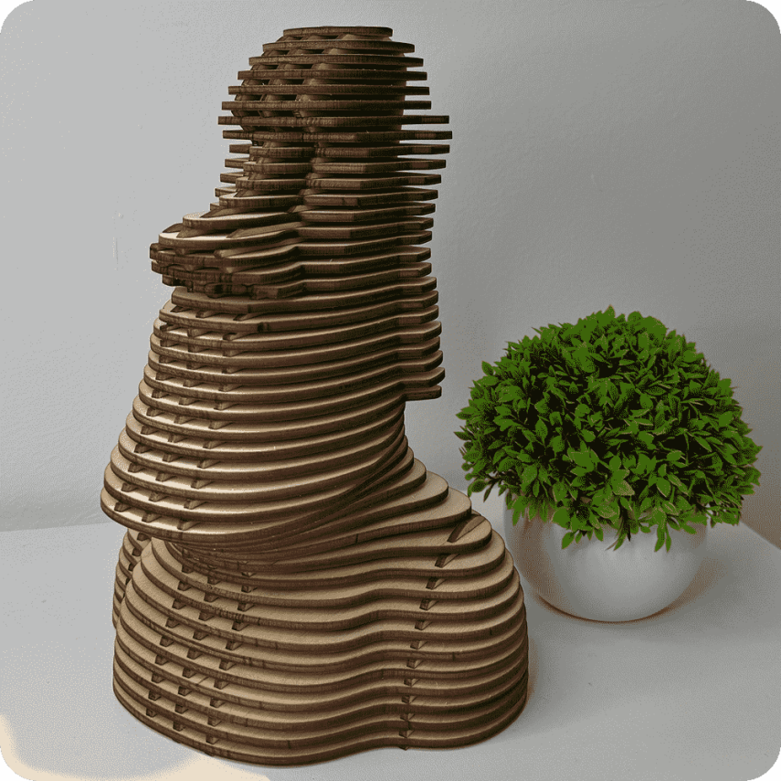 Moai Formalı Taxta Dekor - 2