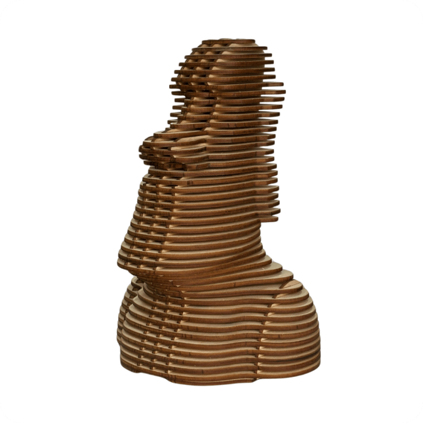 Moai Formalı Taxta Dekor - 3