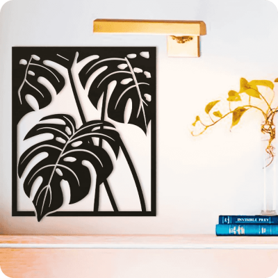 Monstera Motivli Taxta Divar Dekoru - 2