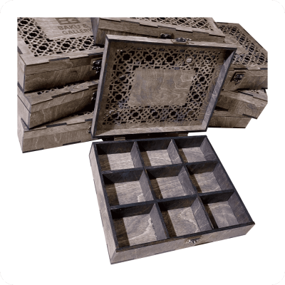 Ornamental Wooden Box with Compartments - 1