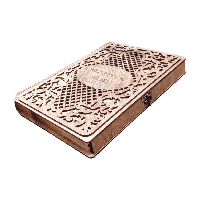 Personalized Wooden Book-Shaped Box - 1