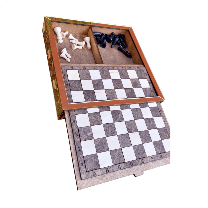 Personalized Wooden Chess Set - 1