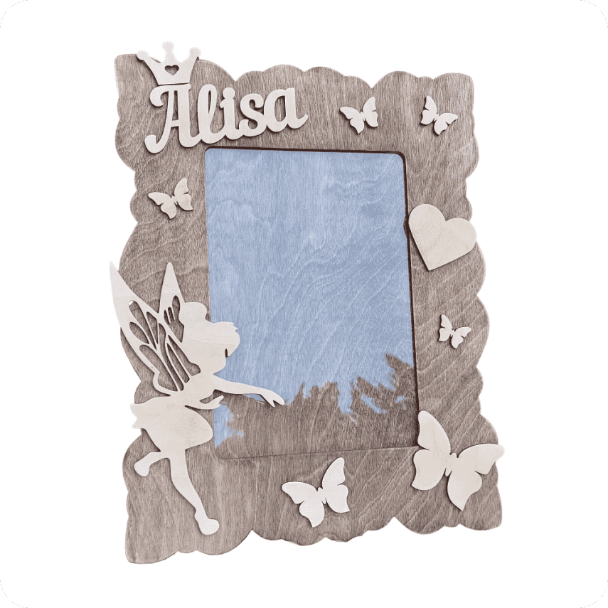 Personalized Wooden Photo Frame for Girls - 1