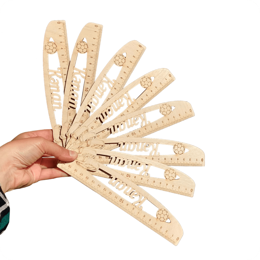 Personalized Wooden Ruler with Custom Name - 3