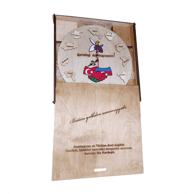 Qarabağ Azərbaycandır! Temalı Taxta Saat - 2