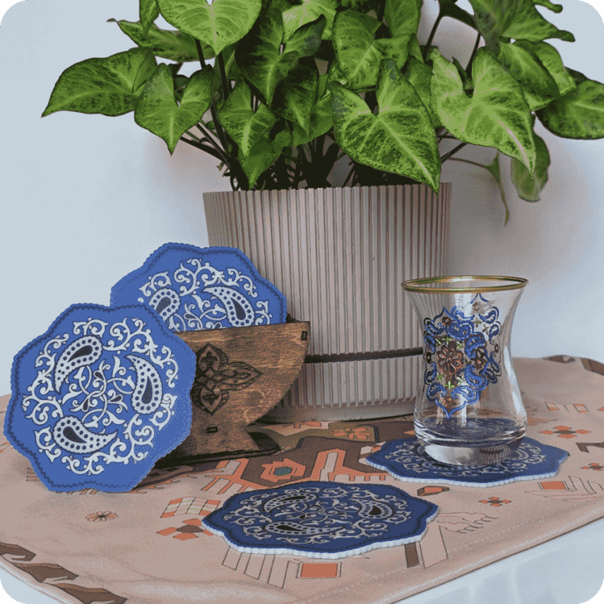 Suzani Ornamentli Altlıq Dəsti - 2