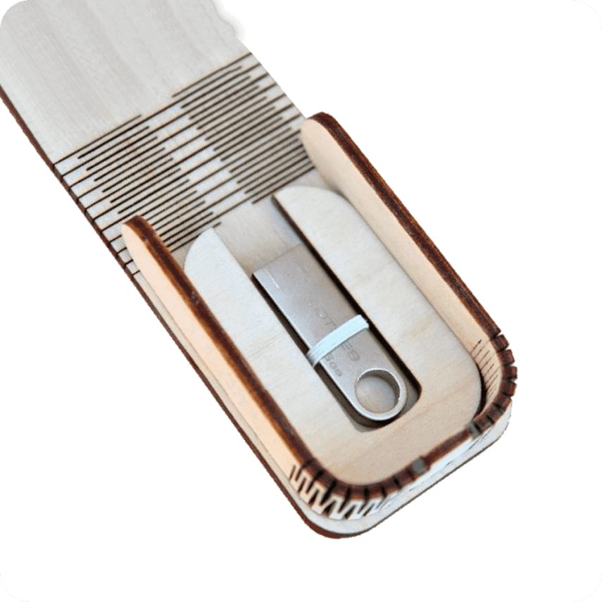 Taxta USB Yaddaş Qutusu - 3