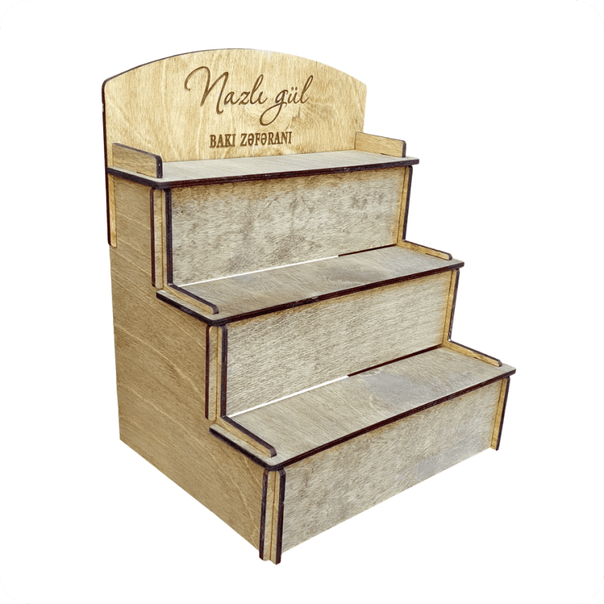 Three-Tier Wooden Display Stand - 2
