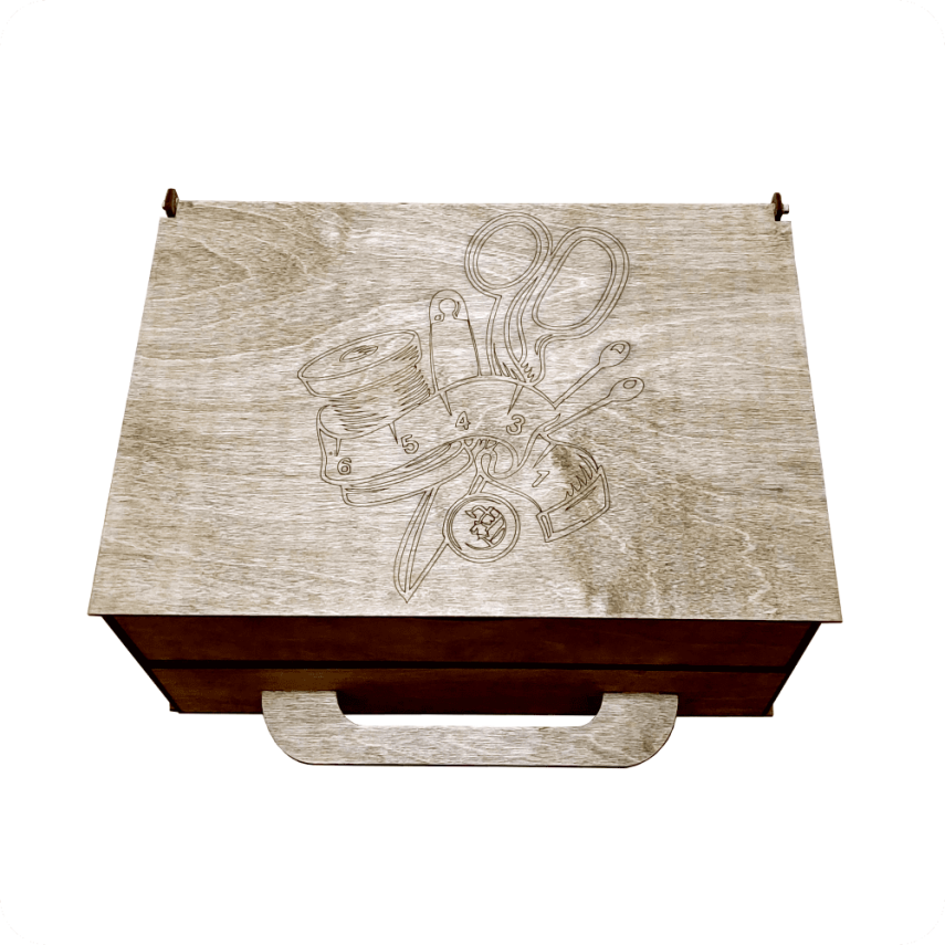 Wooden Box for Sewing Accessories - 1