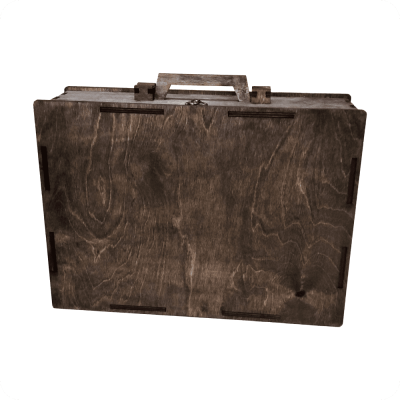 Wooden Briefcase-Style Gift Box - 3