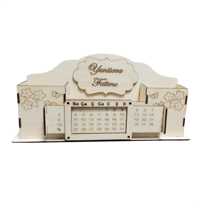 Wooden Desk Calendar & Organizer - 1