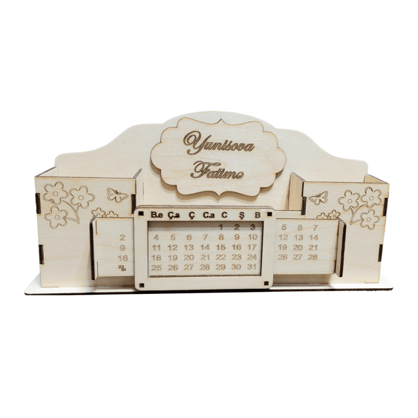 Wooden Desk Calendar & Organizer - 1