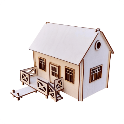 Wooden House-Shaped Box - 1