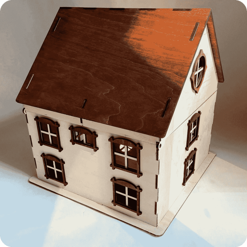 Wooden House-Shaped Gift Box - 2