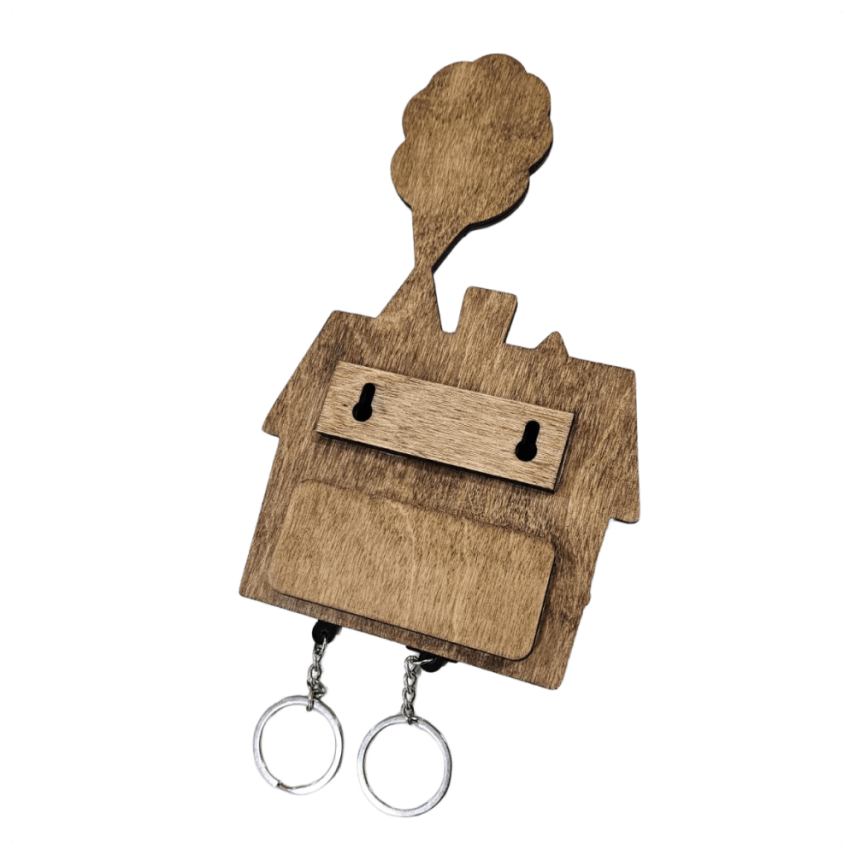 Wooden Key Holder Inspired by “Up” Movie - 3