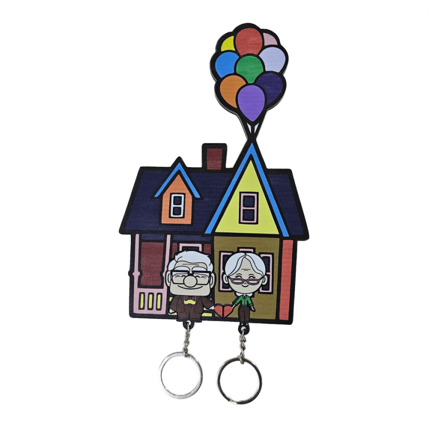Wooden Key Holder Inspired by “Up” Movie - 1