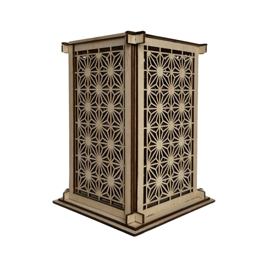 Wooden Kumiko-Style Candle Box - 1