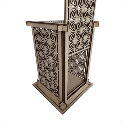 Wooden Kumiko-Style Candle Box - 2