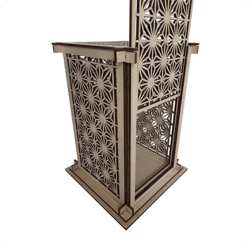 Wooden Kumiko-Style Candle Box - 2