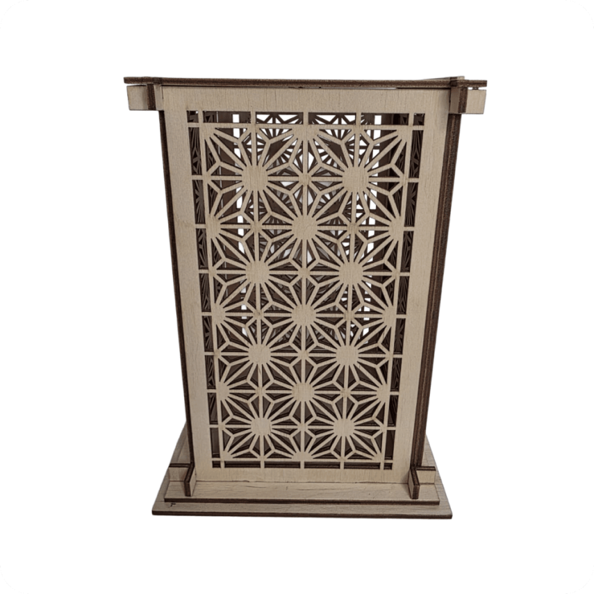 Wooden Kumiko-Style Candle Box - 3