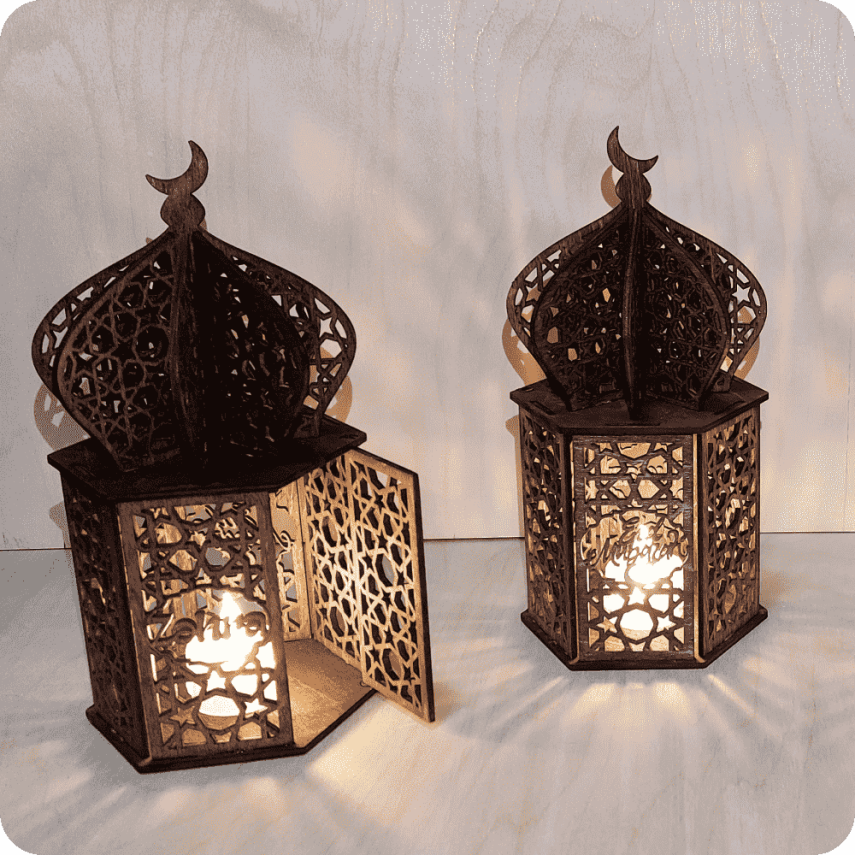 Wooden Lantern – Illuminated Decorative Candle Holder - 3
