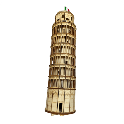 Wooden Leaning Tower of Pisa Model - 