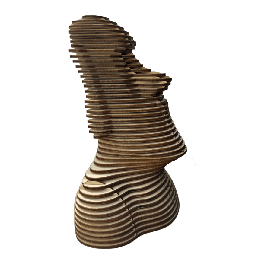 Wooden Moai-Shaped Decor - 1