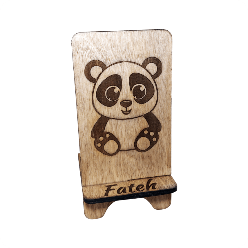 Wooden Phone Stand with Name & Logo Engraving - 1