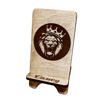 Wooden Phone Stand with Name & Logo Engraving - 3