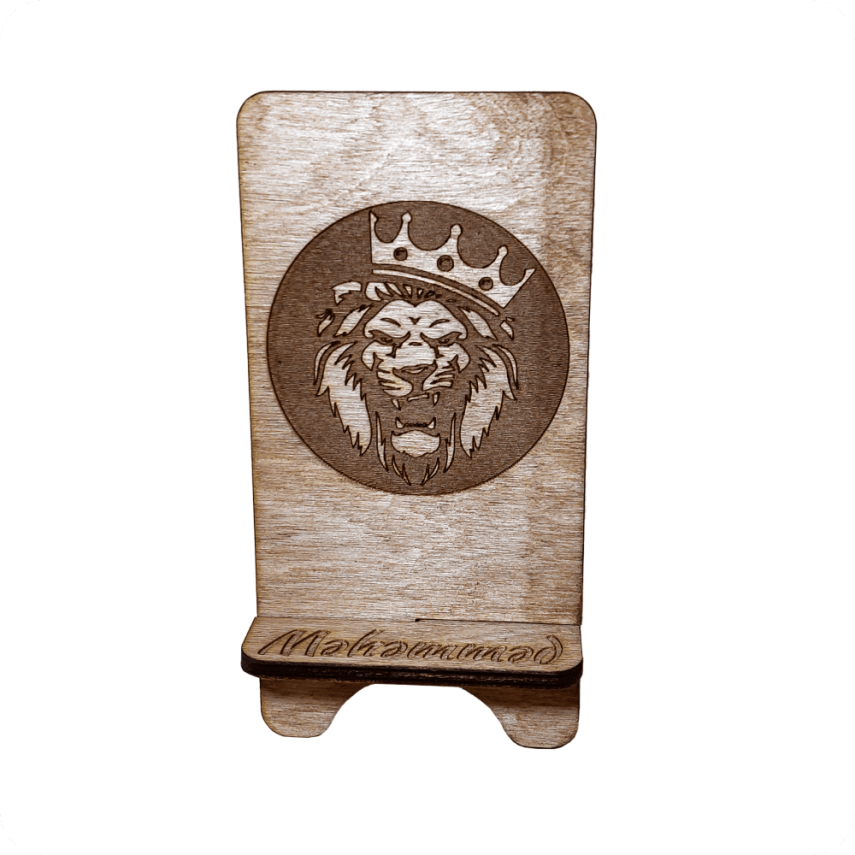 Wooden Phone Stand with Name & Logo Engraving - 4
