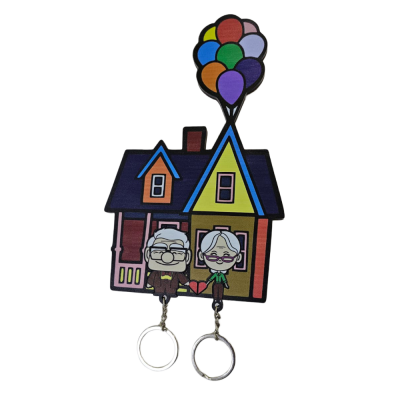 Wooden “Up” Movie-Themed House Key Holder - 4